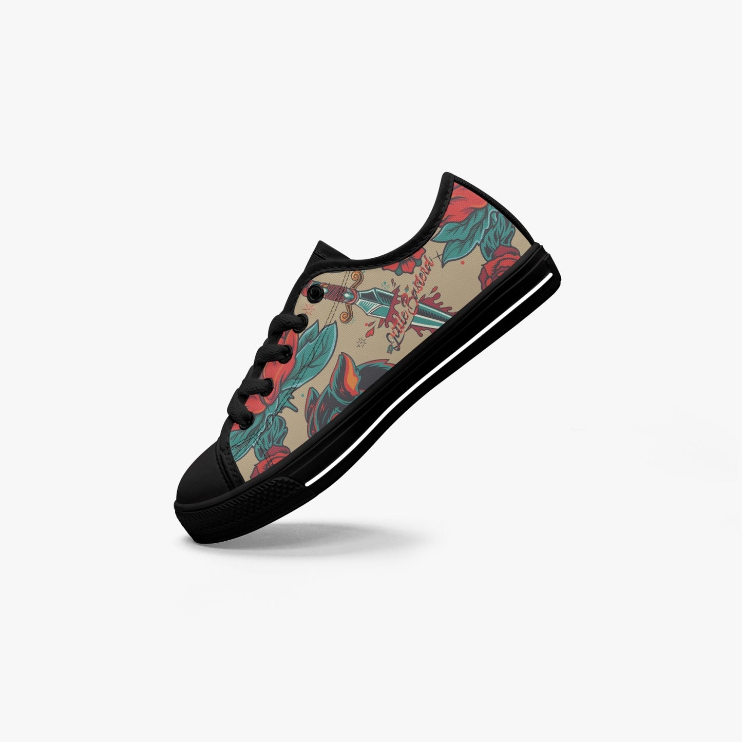 Senna | ANIMALS  Low-Top Canvas Shoes-Black