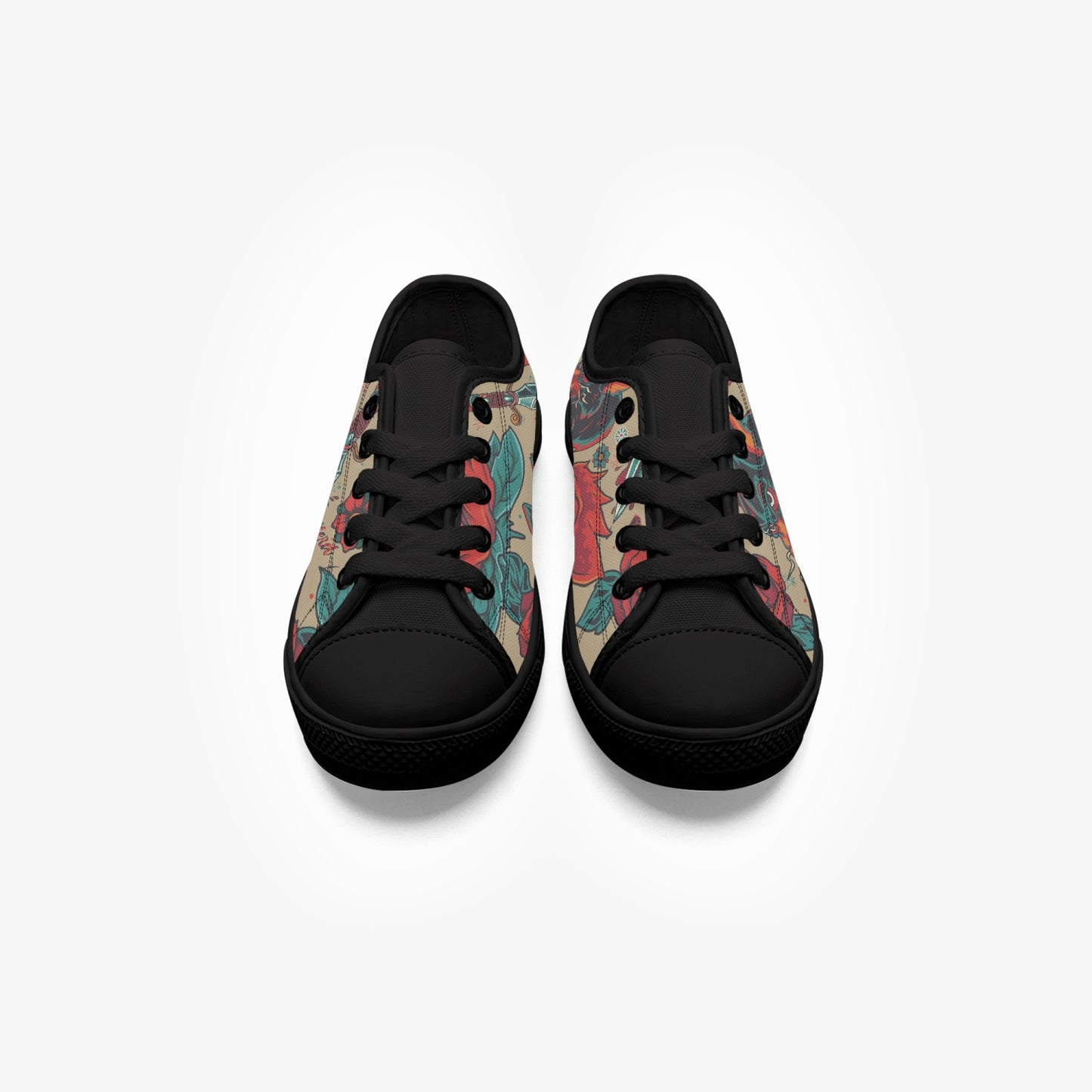 Senna | ANIMALS  Low-Top Canvas Shoes-Black