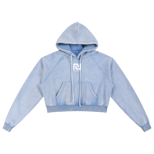 NolaRiva Snow Washed Cropped Hoodie
