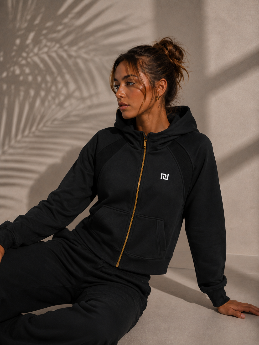 NolaRiva Cropped Zip-Through Hoodie