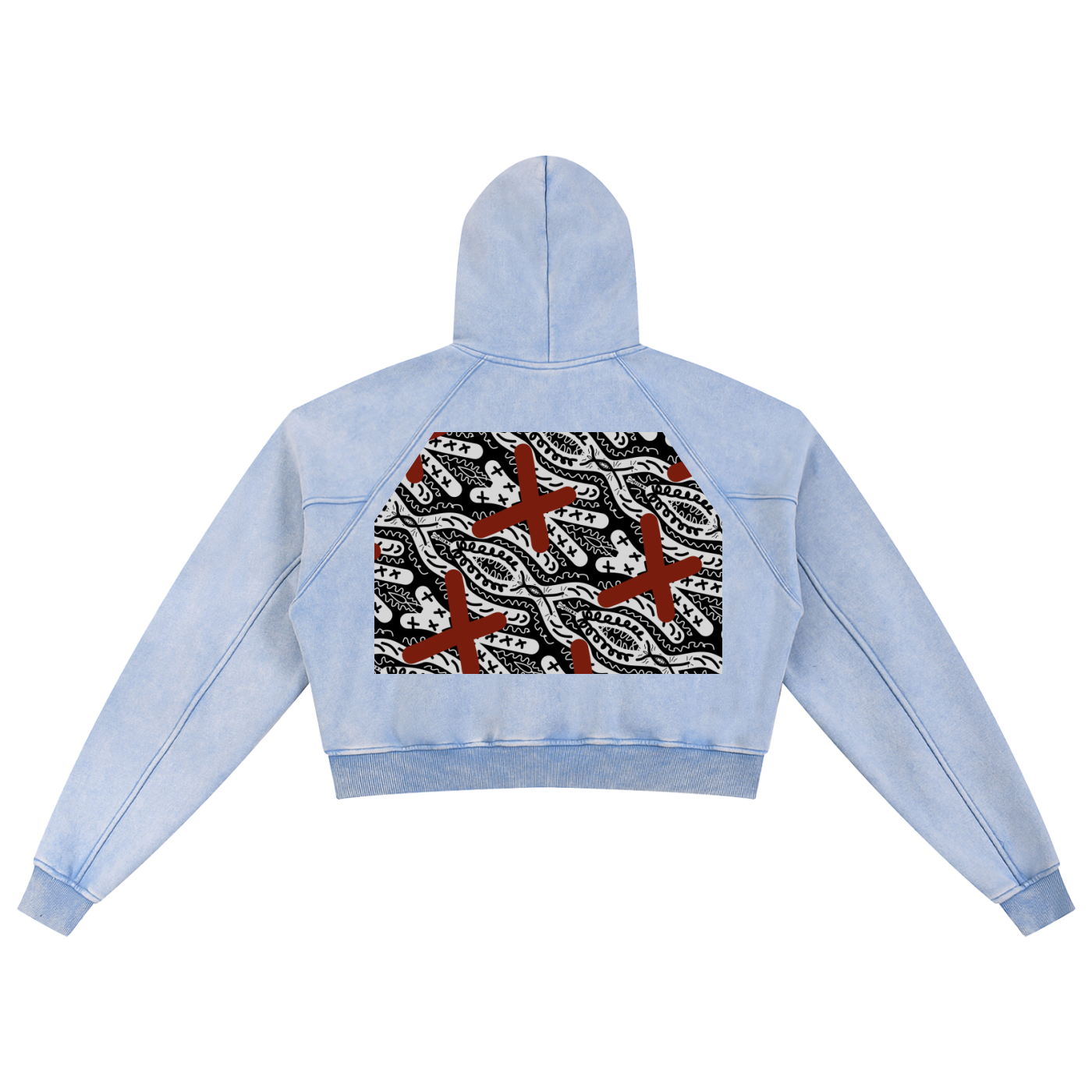 NolaRiva Snow Washed Cropped Hoodie